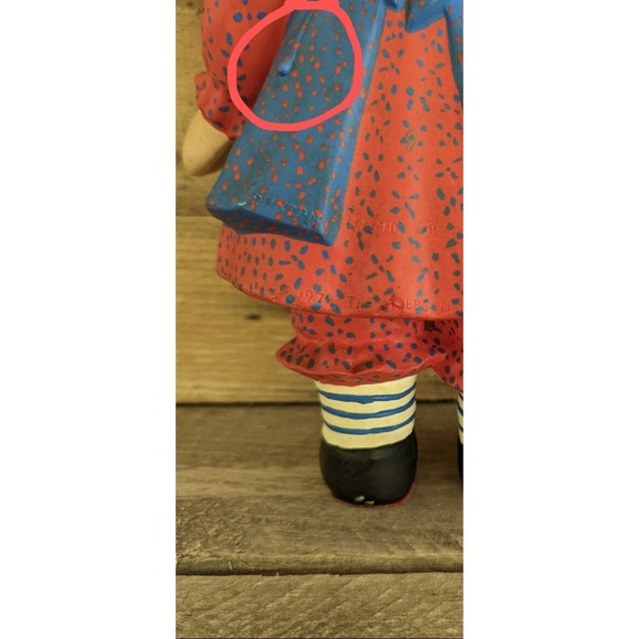 Vintage 70s Raggedy Ann Handmade Ceramic Figure - Picture 4 of 10